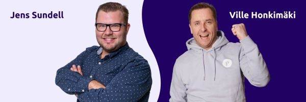 HubSpot webinaari, kuvassa Jens Sundell Kaks.io ja Ville Honkimäki Profinder